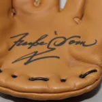 Close-up of a Signed Baseball Glove