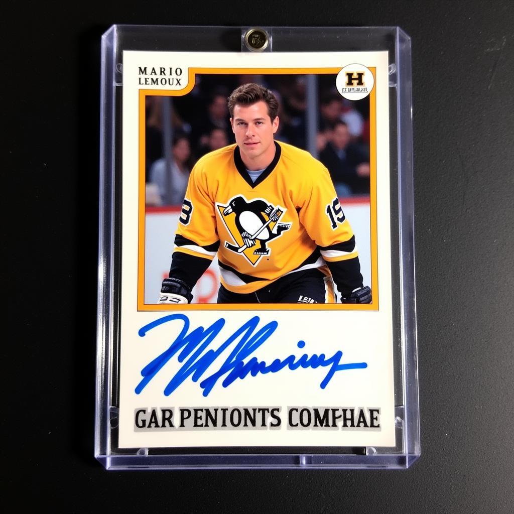 Signed Mario Lemieux Rookie Card