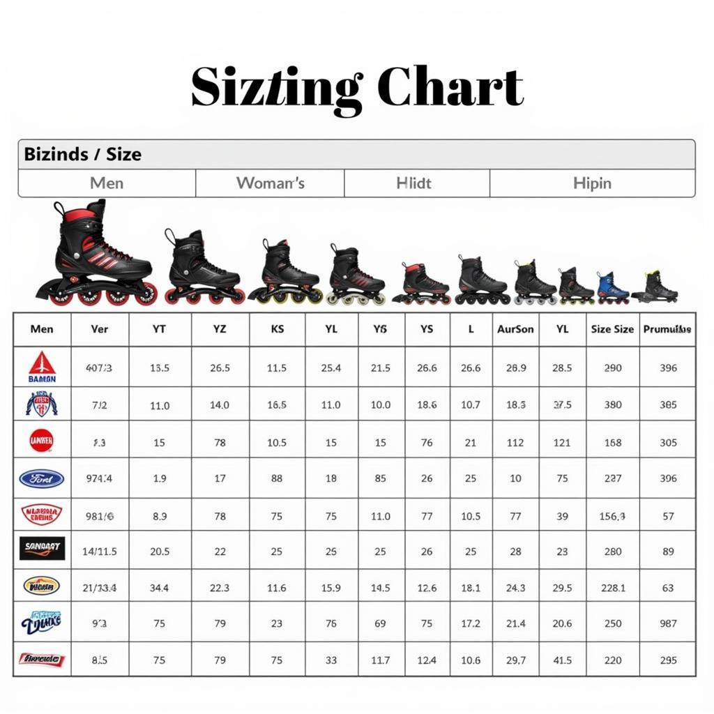 Inline Skate Sizing Chart