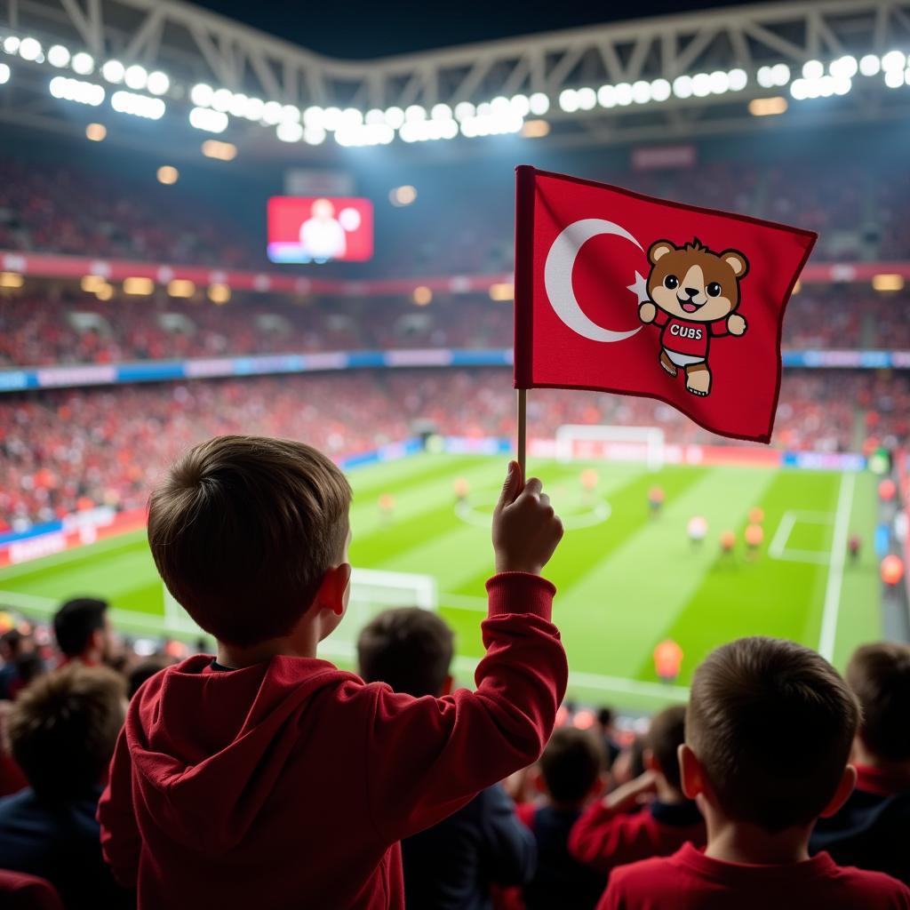 Small Cubs Flag Waving Proudly at Vodafone Park