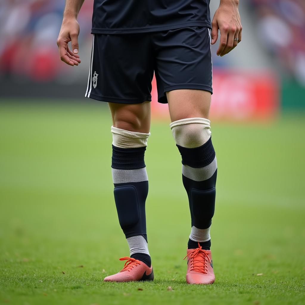 Soccer Player's Legs with Shin Guards