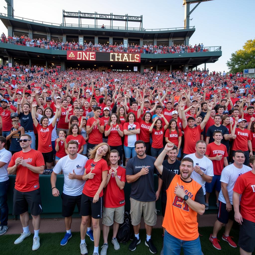 Softball Fans Cheering in the Stands