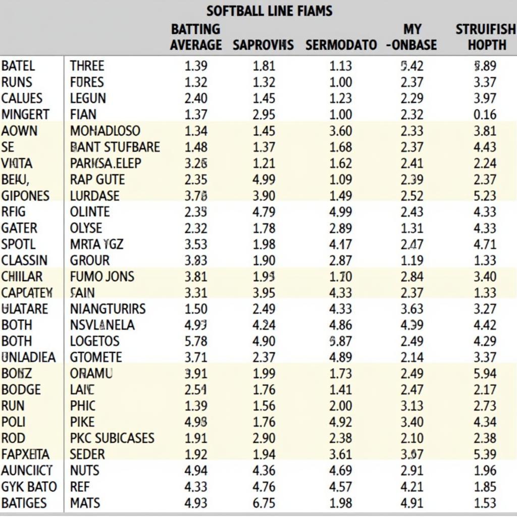 Analyzing softball lineup data