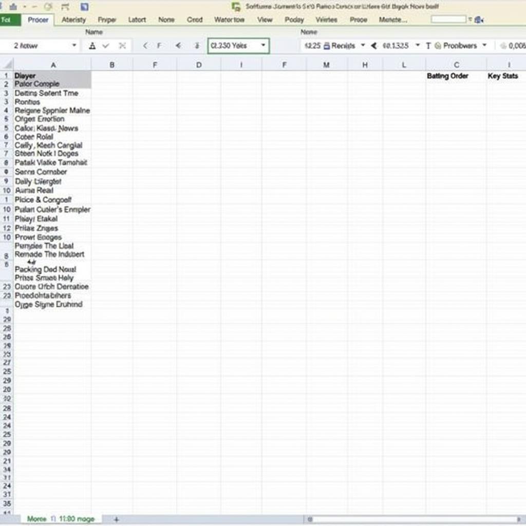 Softball lineup template in Excel