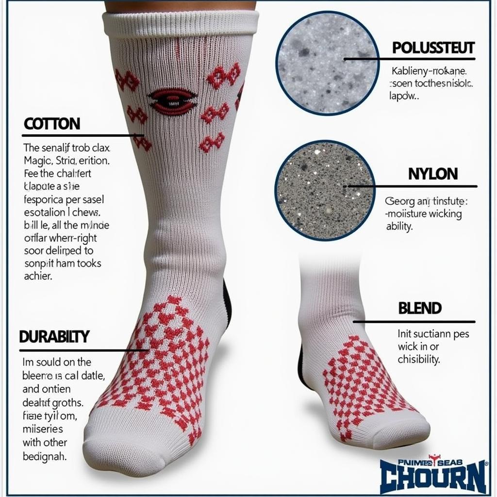 Comparison of materials used in softball socks