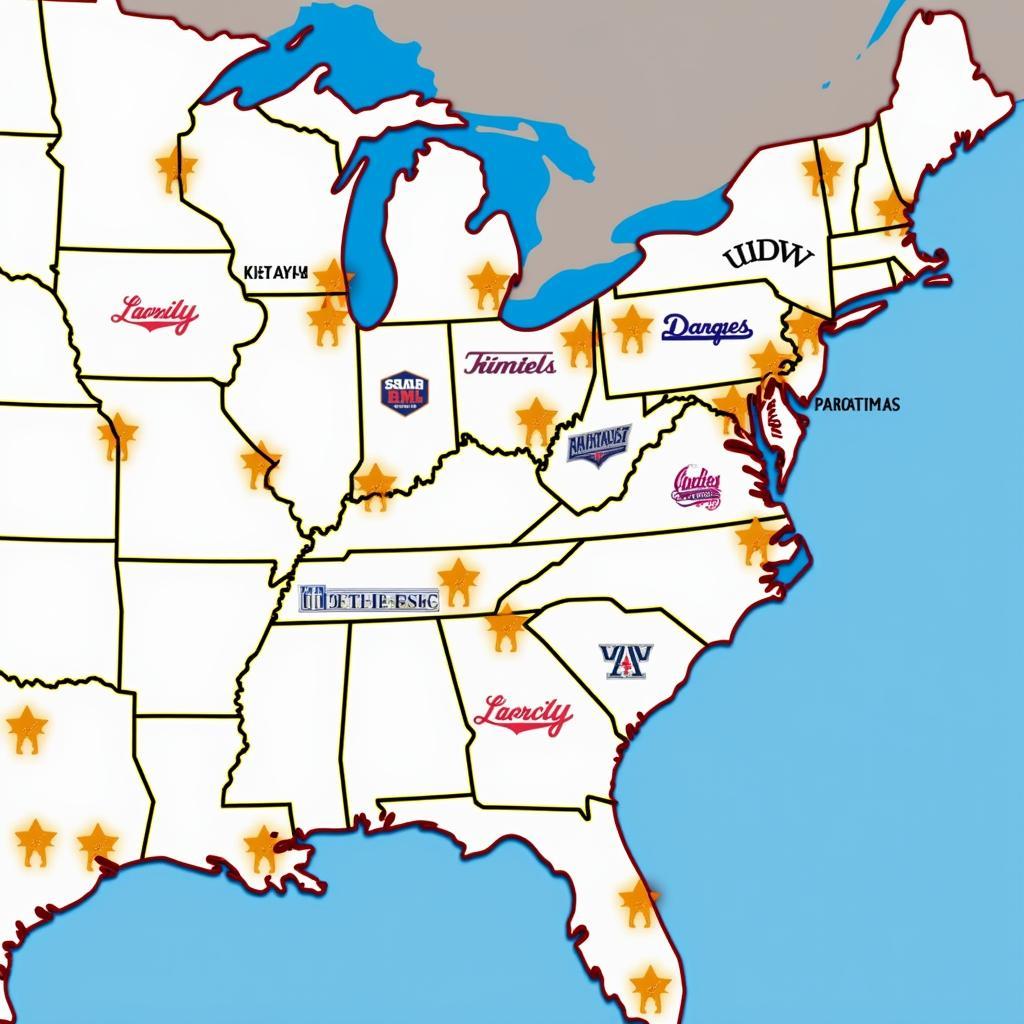 Map of South Atlantic League teams