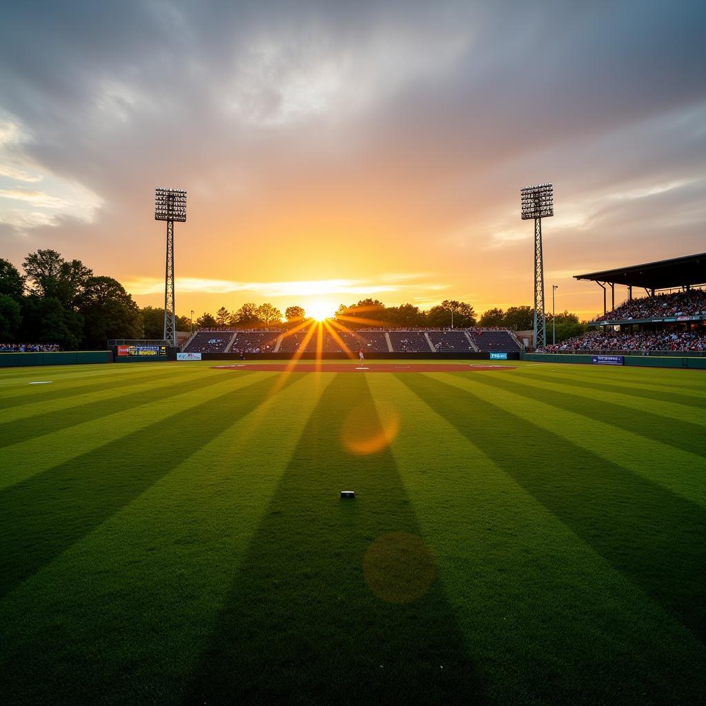 South Carolina Baseball Field at Sunset