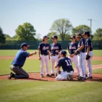 Youth baseball game in Southeast Denver