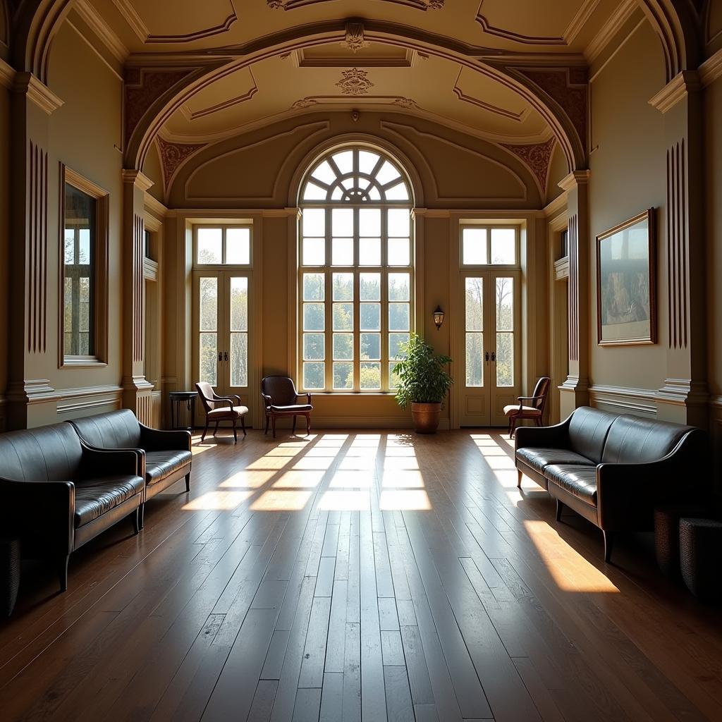 The station's original waiting area with preserved details