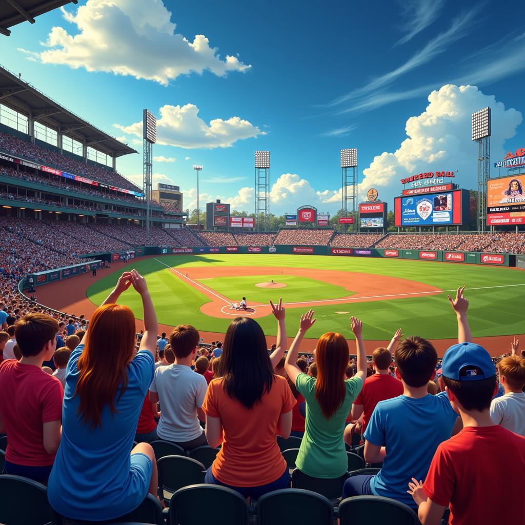 Speed Ball Baseball Fans Cheering