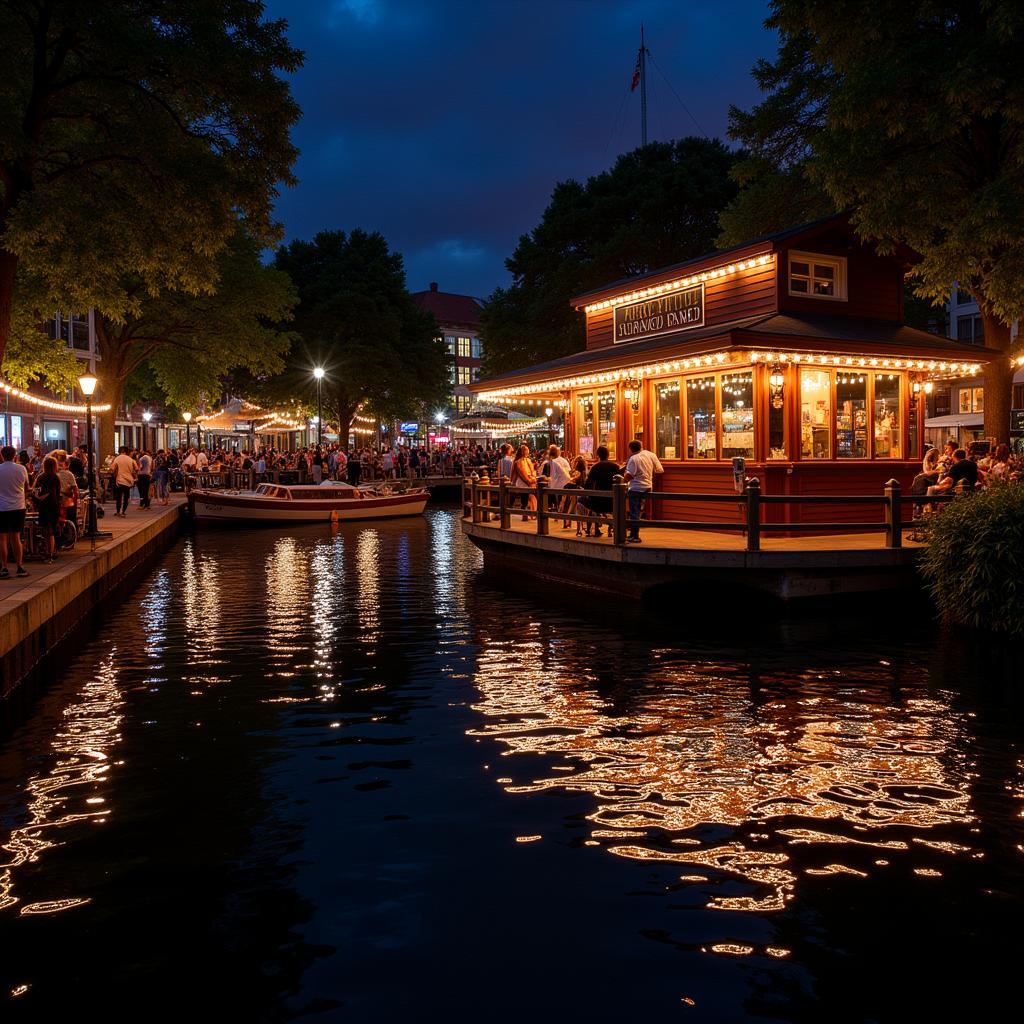 Spruce Street Harbor Park at Night