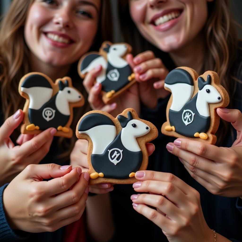 Squirrel cookies held by Besiktas fans