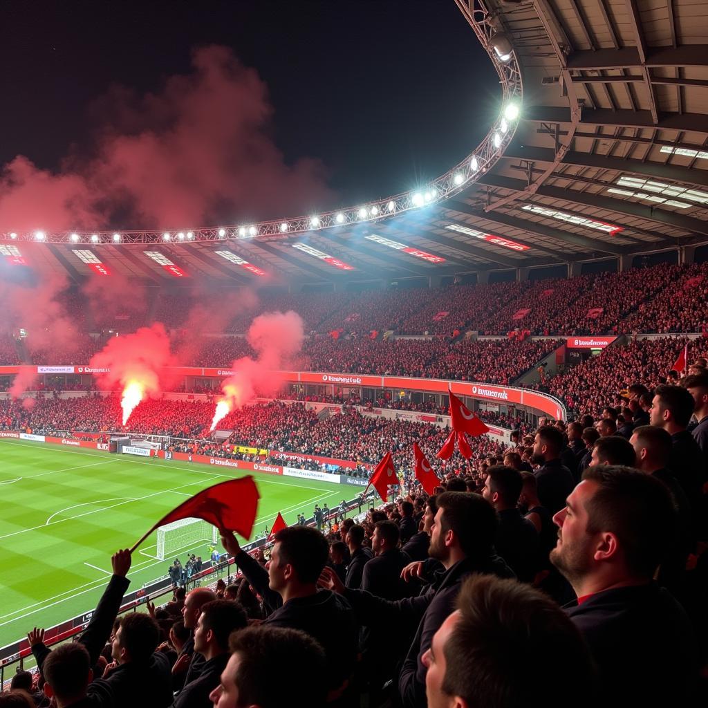 Beşiktaş fans in full voice at Vodafone Park