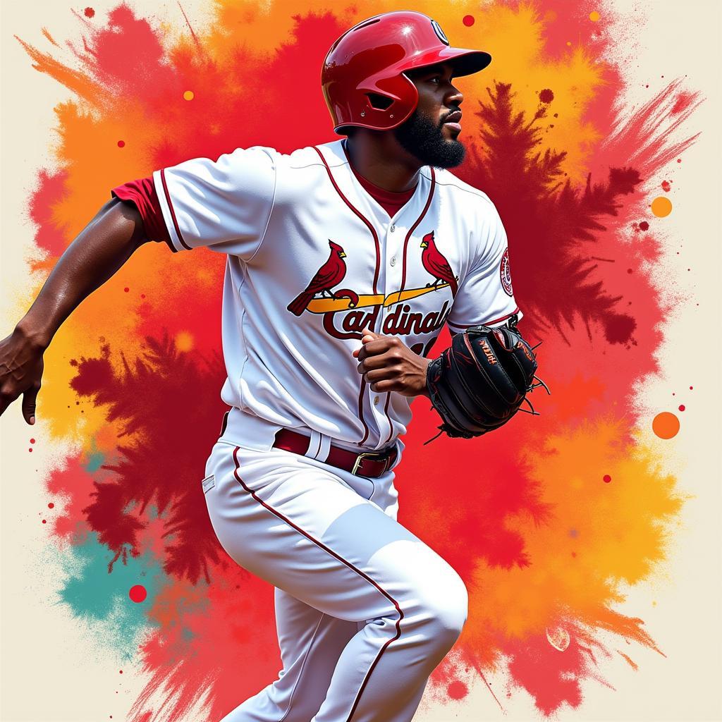 St. Louis Cardinals Player Portrait Painting