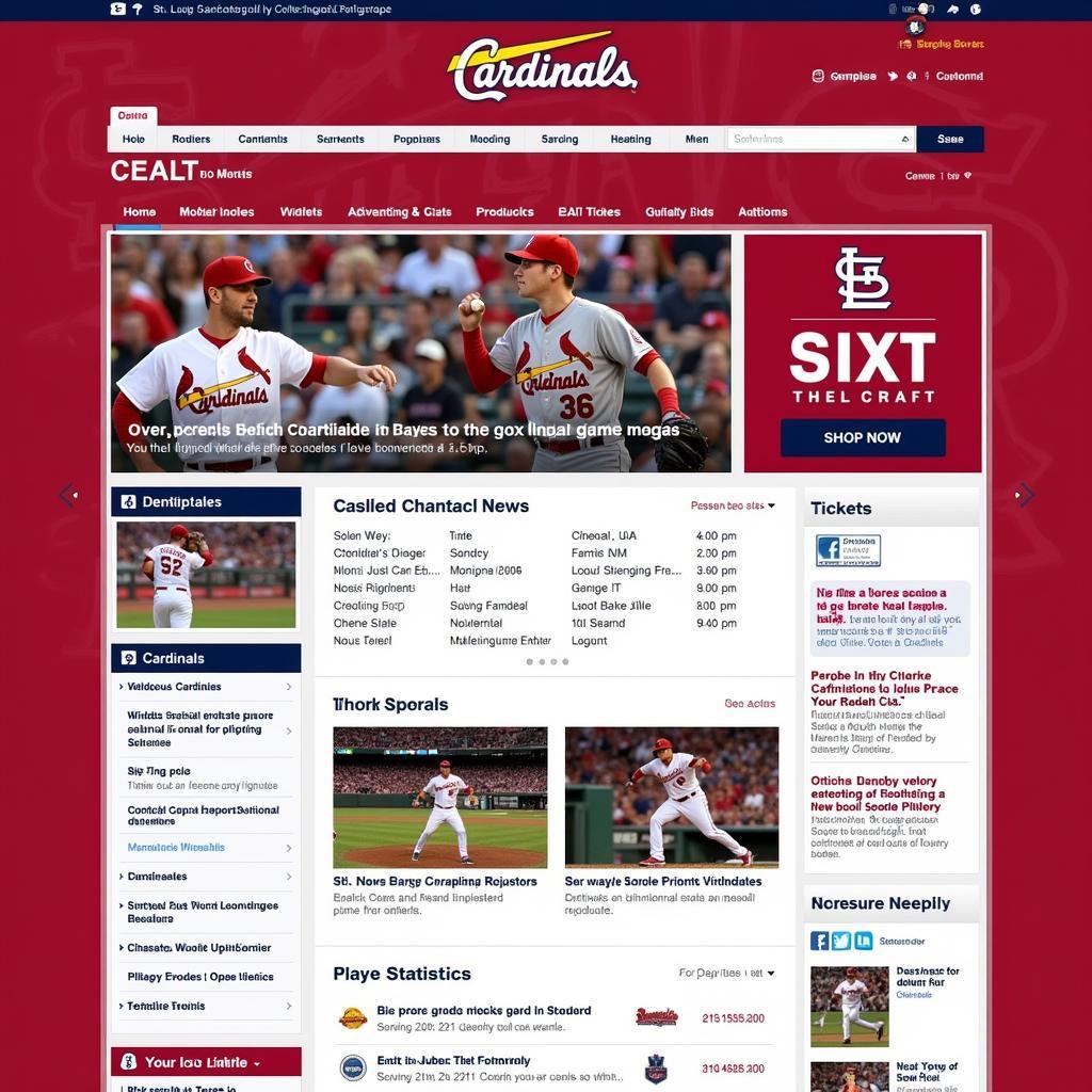 St. Louis Cardinals Website Homepage