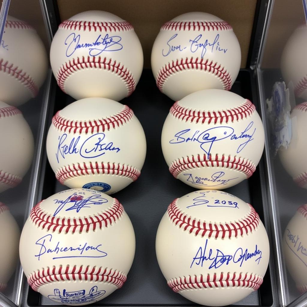 Steve Garvey Autographed Baseballs in Display Cases