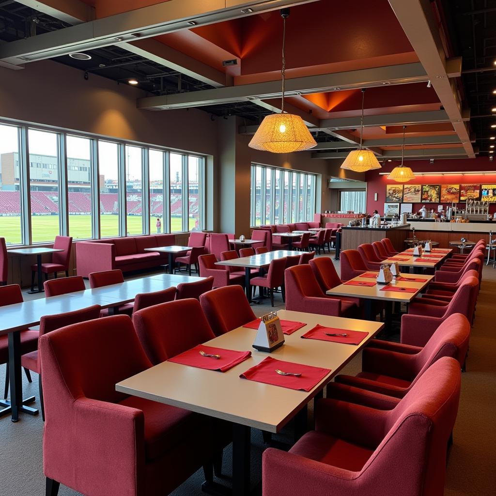 Sun Devil Stadium club level seating area with amenities