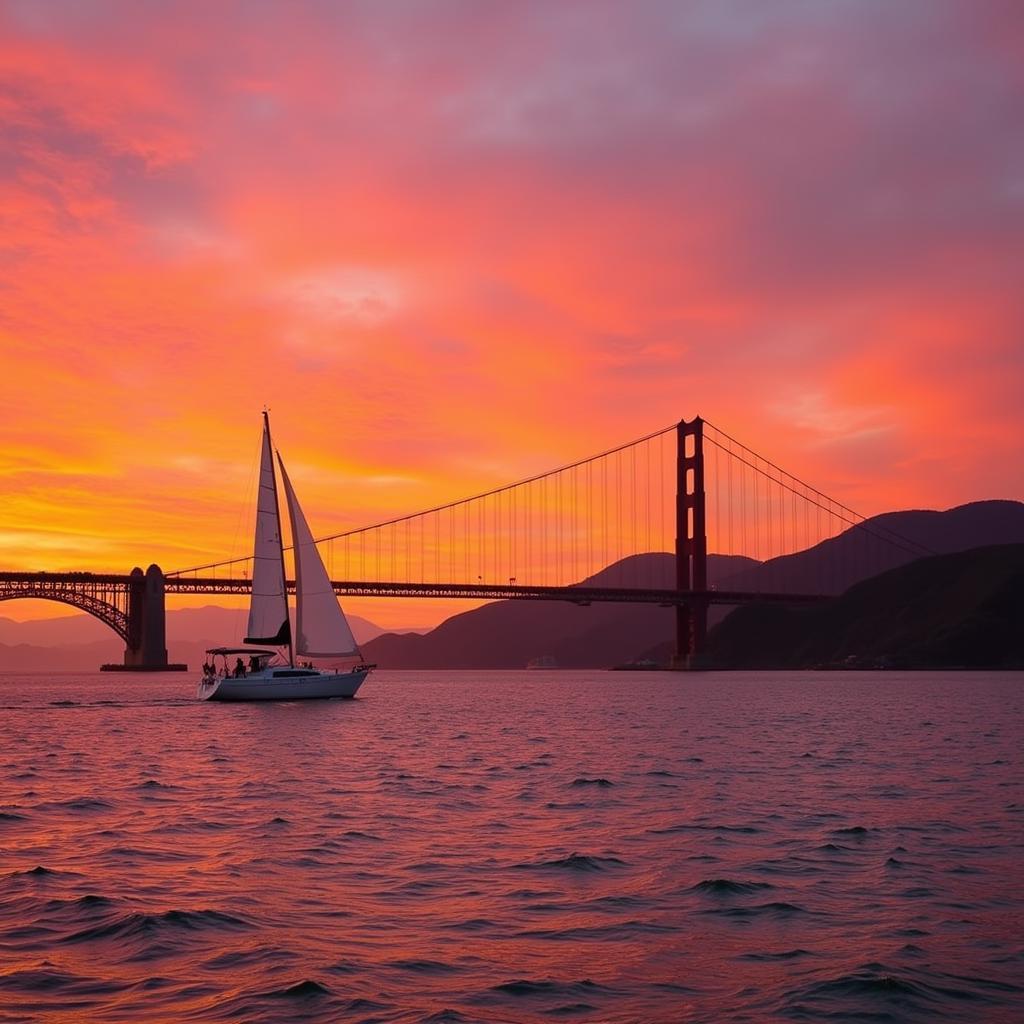 Romantic sunset cruise on San Francisco Bay