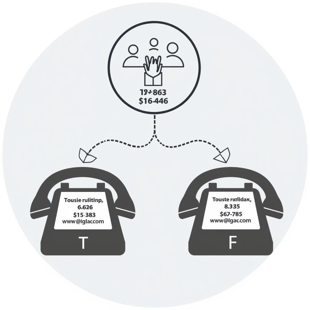 Illustration of T and F phone number concept