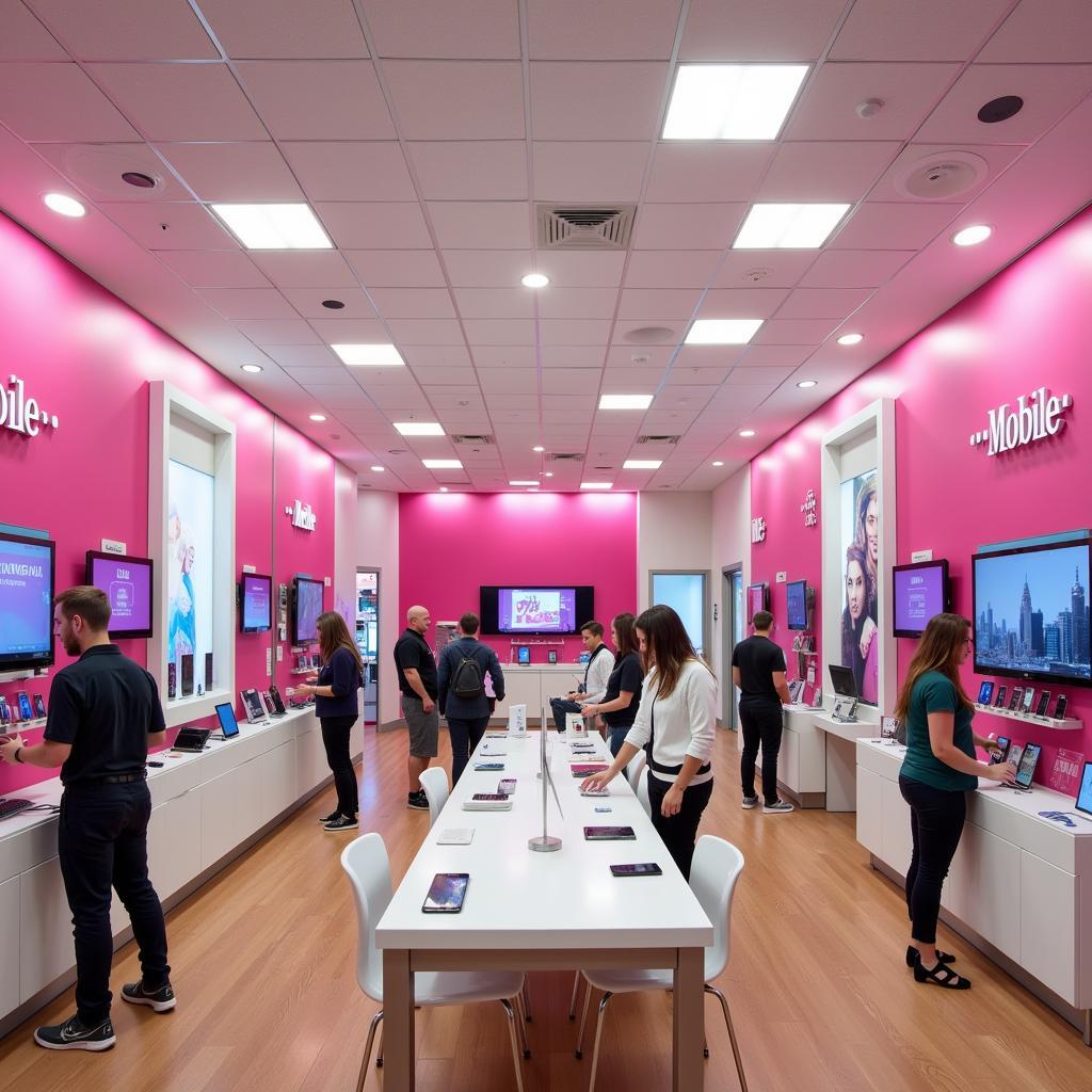 Interior of a T-Mobile Store in St. Louis