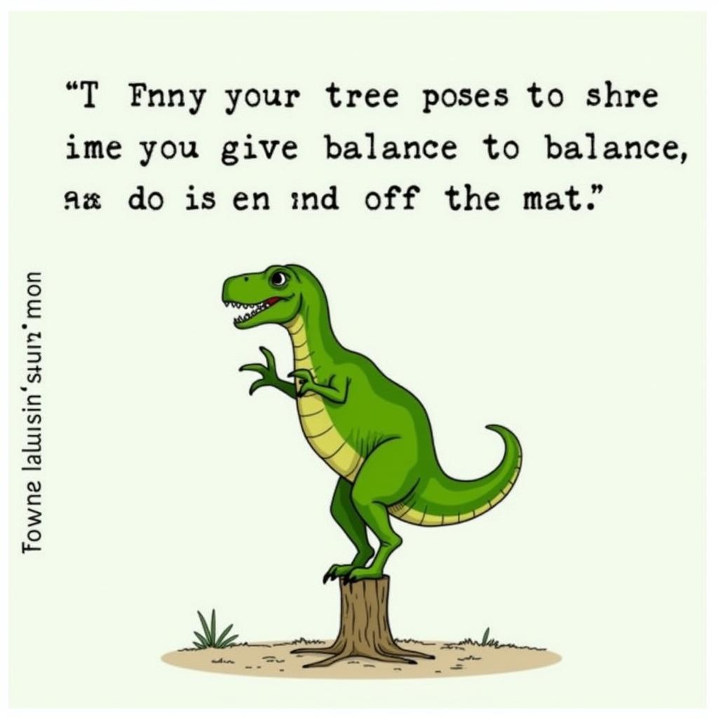 T Rex Yoga Calendar Tree Pose