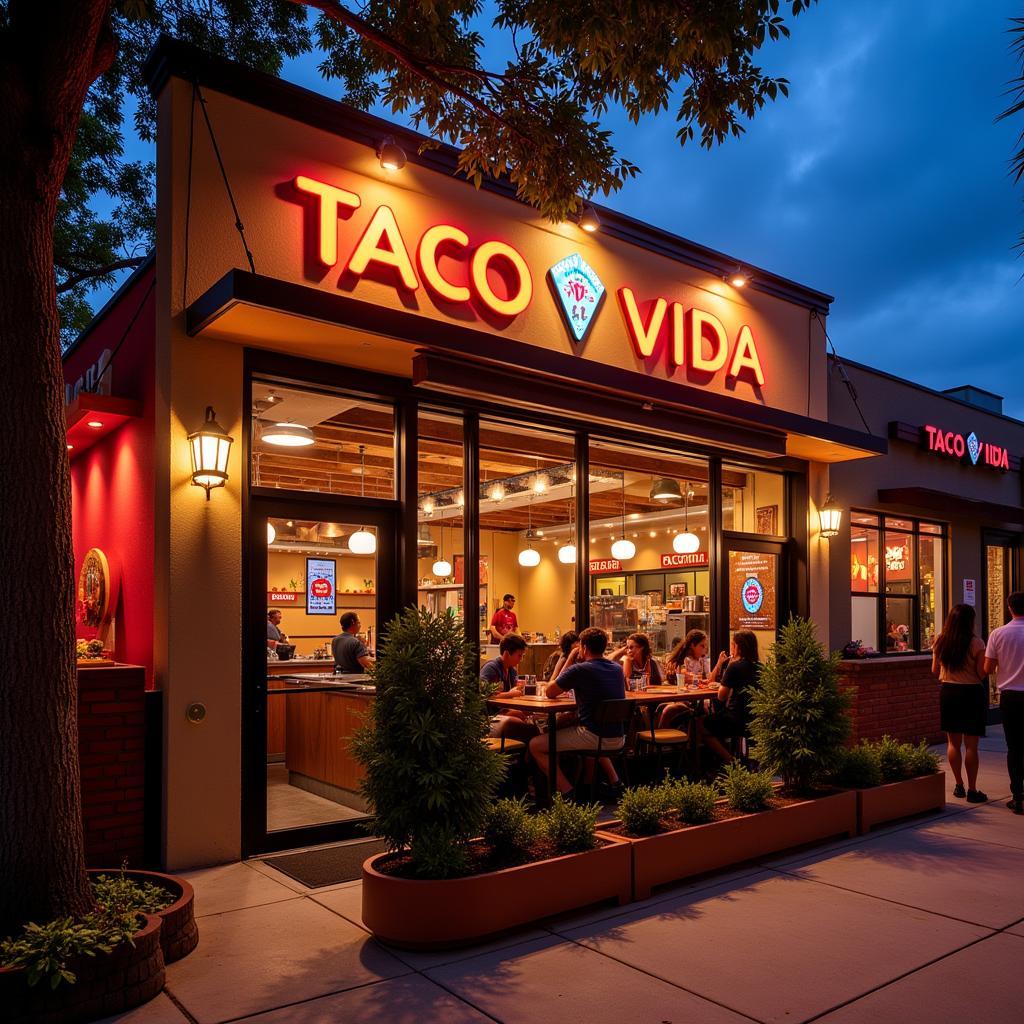 Vibrant Taco Vida Restaurant Exterior