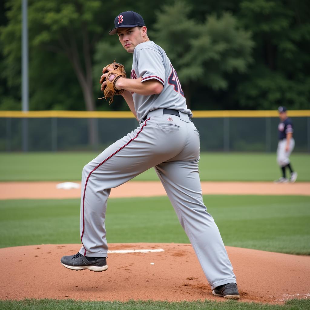 Tall Baseball Player Fielding