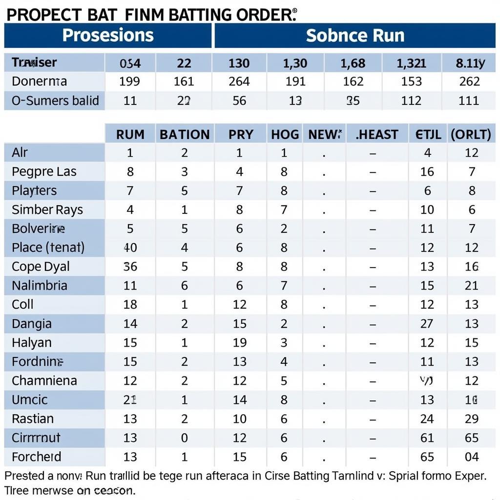 Tampa Bay Rays Projected Lineup