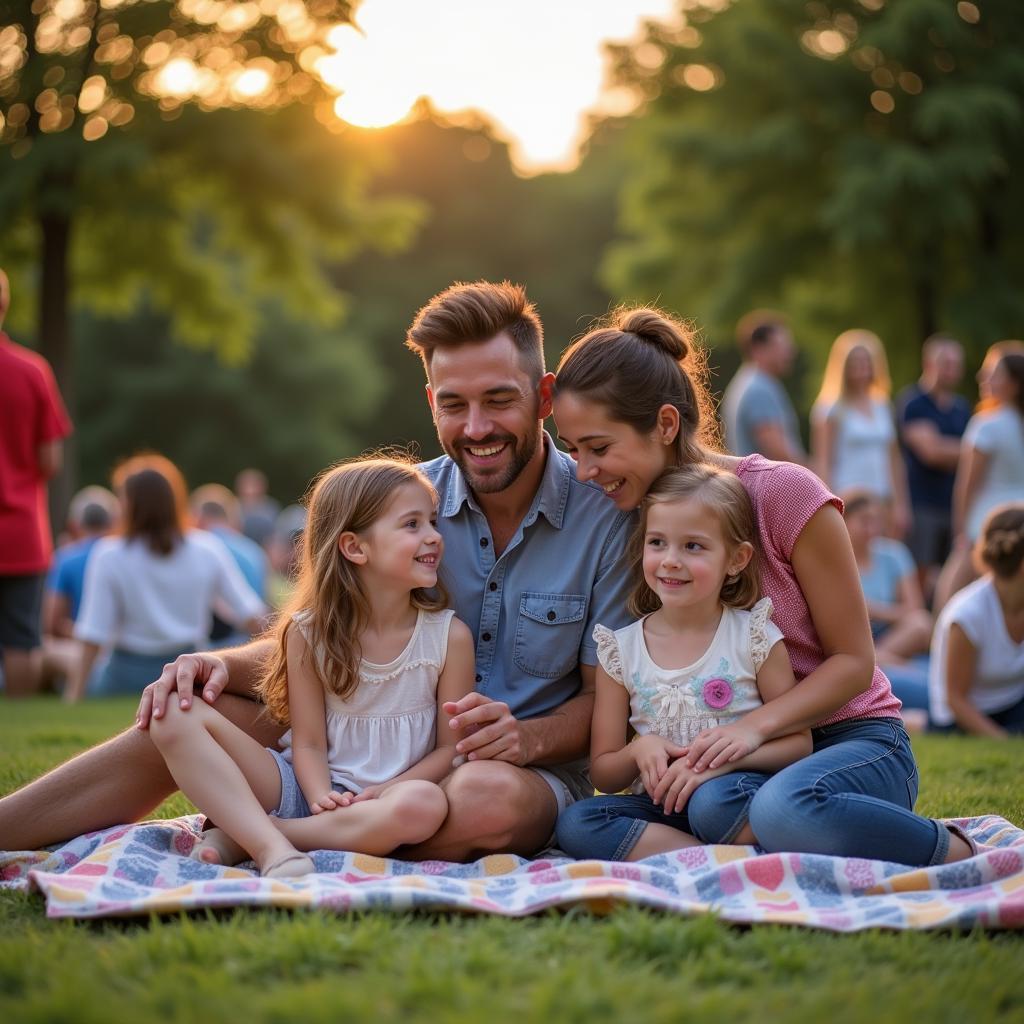 Family Enjoying Tanner Park Concert