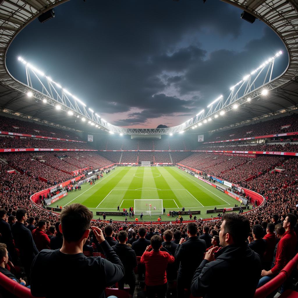 Beşiktaş fans create a deafening roar with tapped steel balls