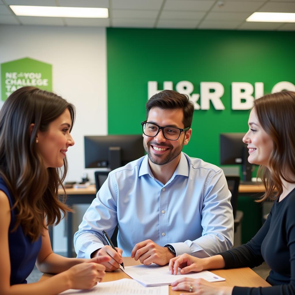 Tax Preparation Meeting at H&R Block