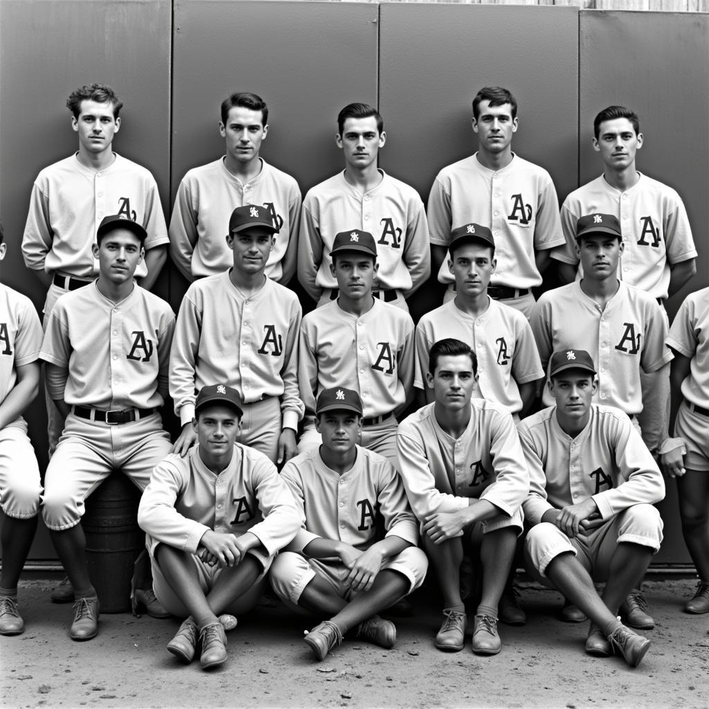 Historic photograph of Team USA Baseball from the early 20th century