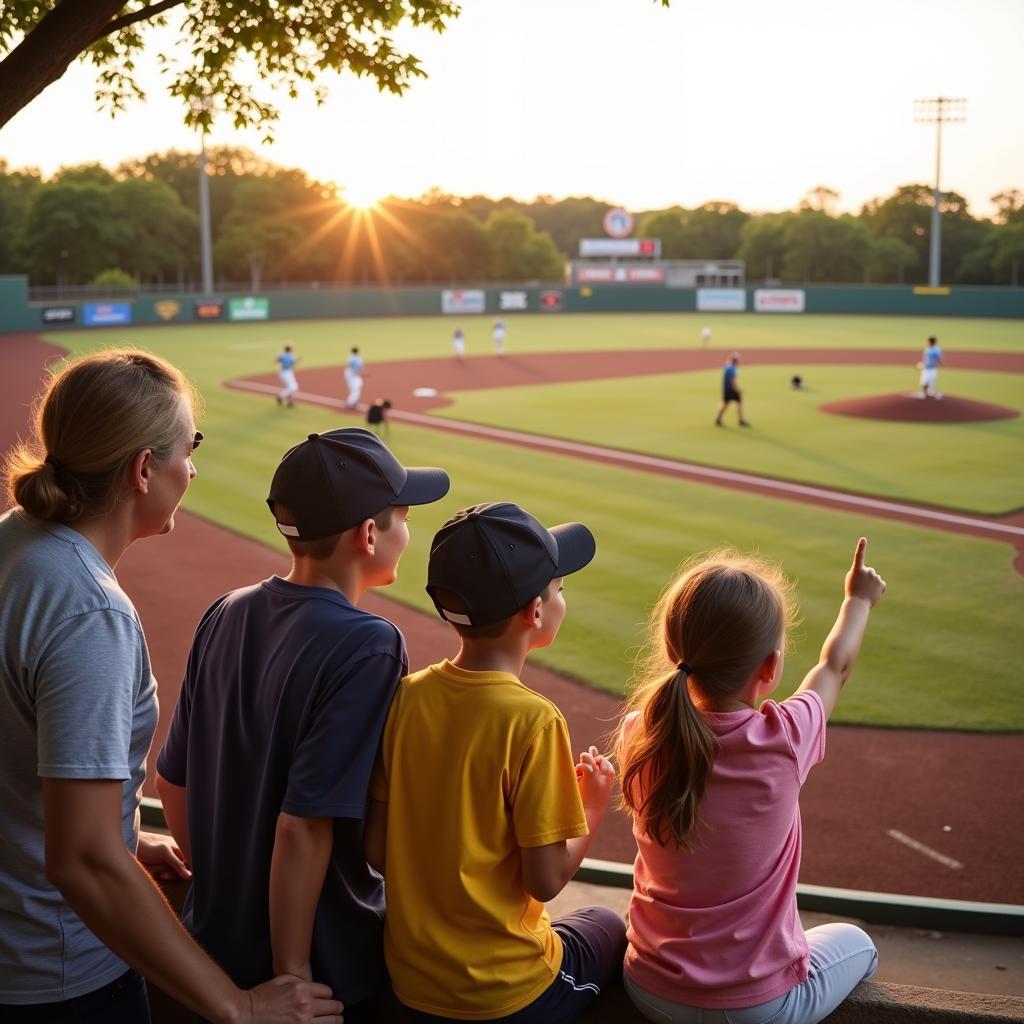 Texas Family at Baseball Game