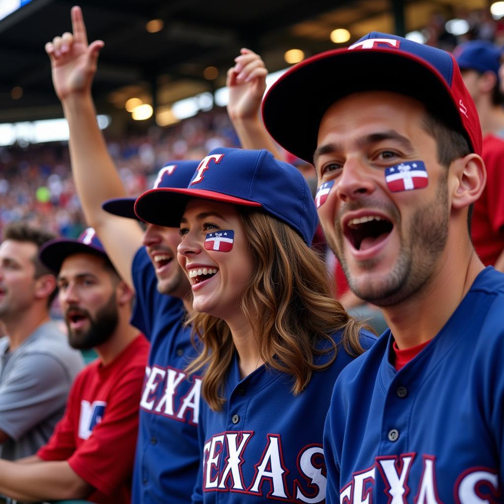 Texas Rangers Fans Celebrating