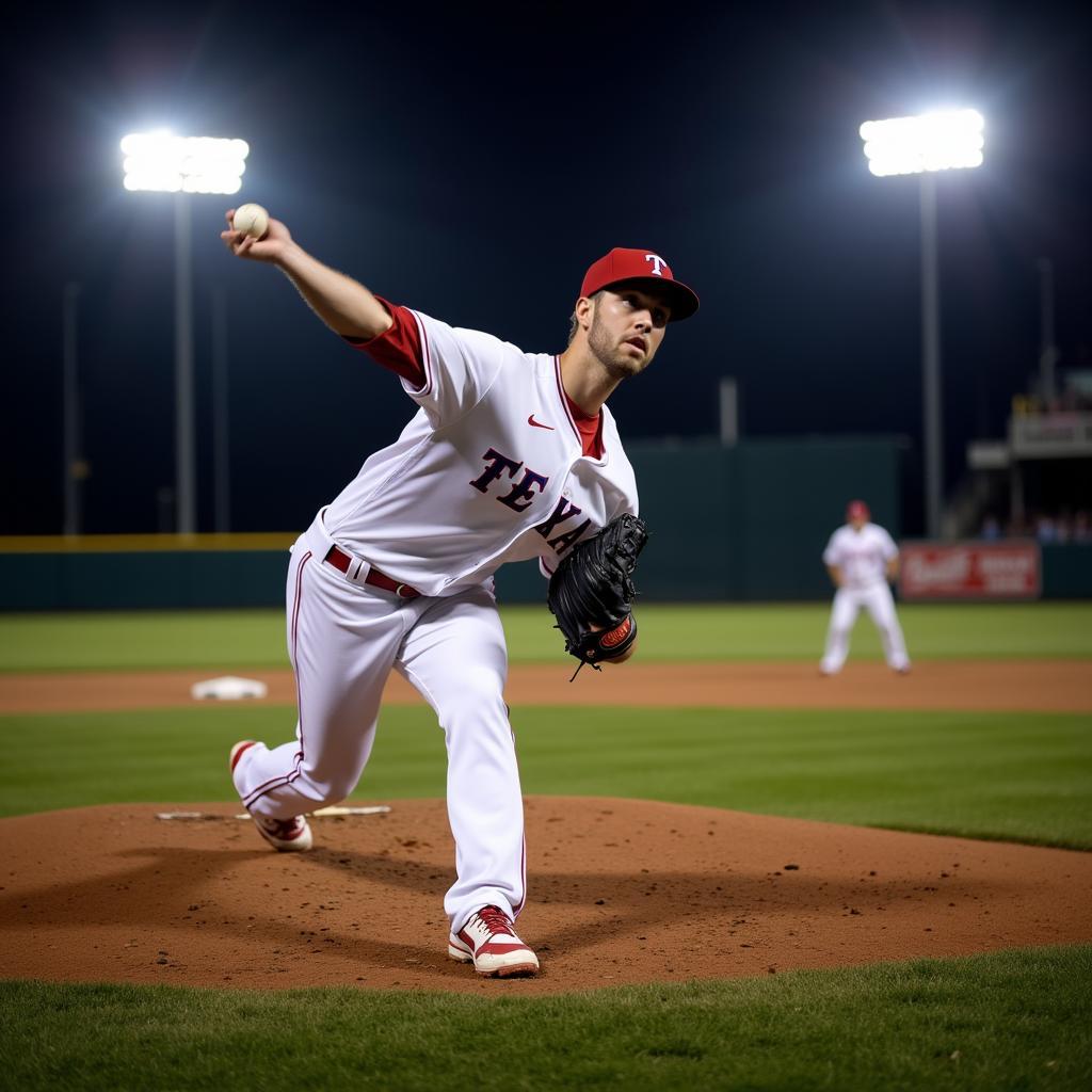 Texas Rangers Pitcher in Action