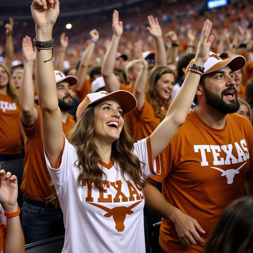 Texas Sports Fans - A vibrant image of fans cheering enthusiastically at a game in Texas.