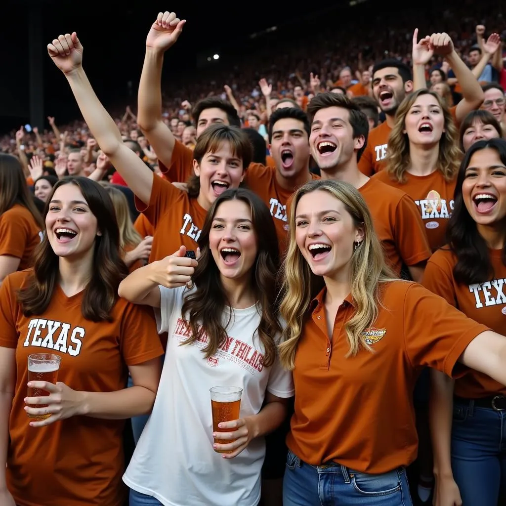 Fans in Texas celebrating a victory with their team