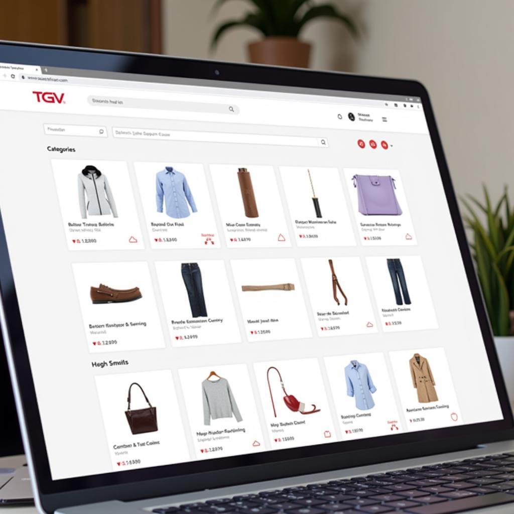 TGV Shop Online Interface