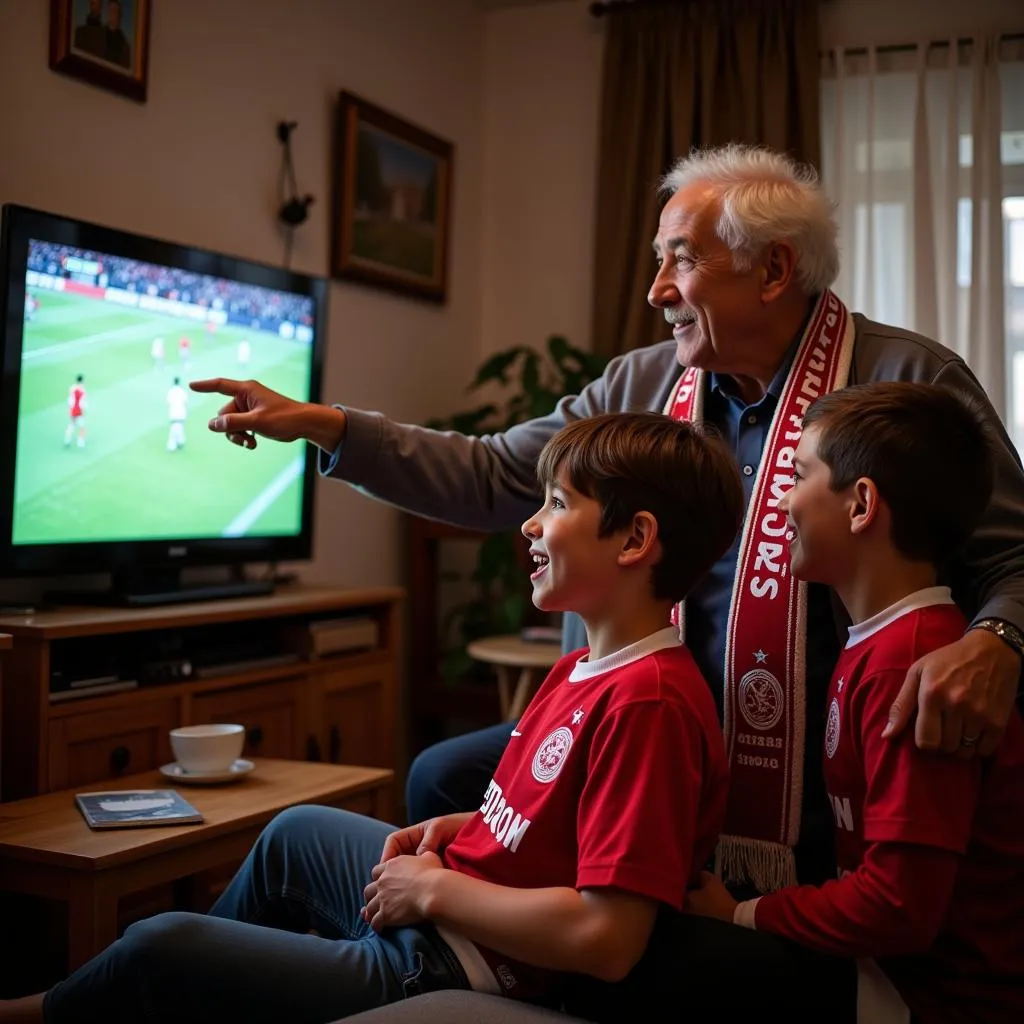 Three Generations of Beşiktaş Fans in Their Living Room