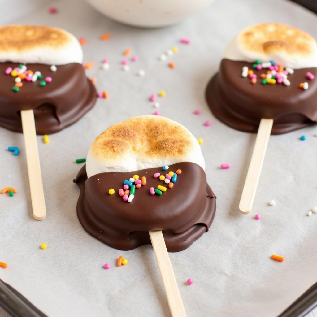 Tootsie Roll Hot Chocolate Pops on a stick