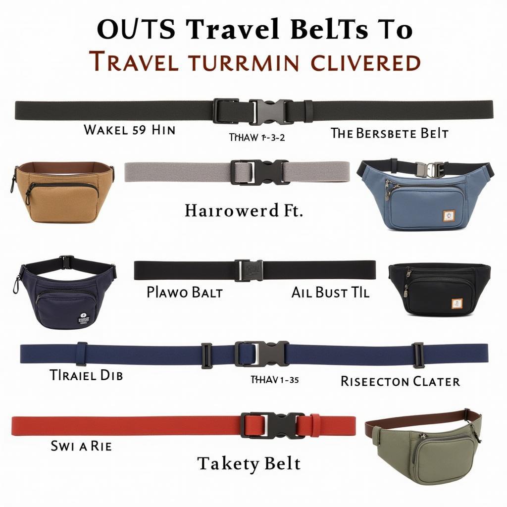 Various Styles of Travel Belts No Metal