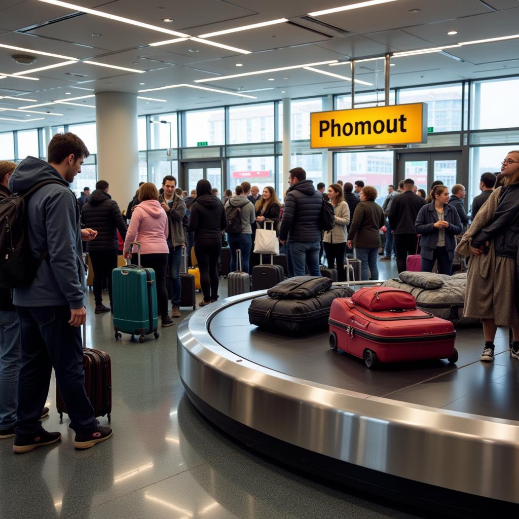 Travelers Waiting for Bags at Baggage Claim