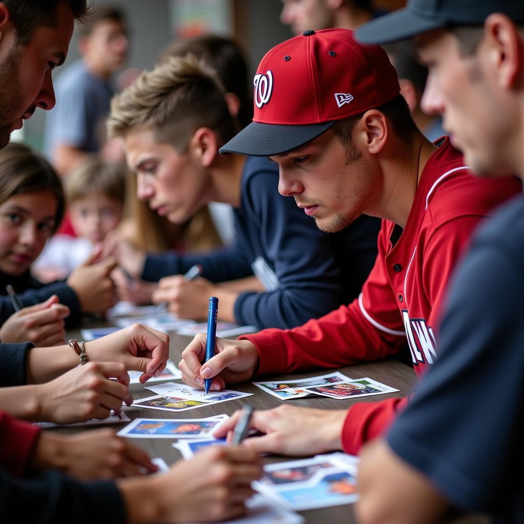 Trea Turner signing autographs for fans