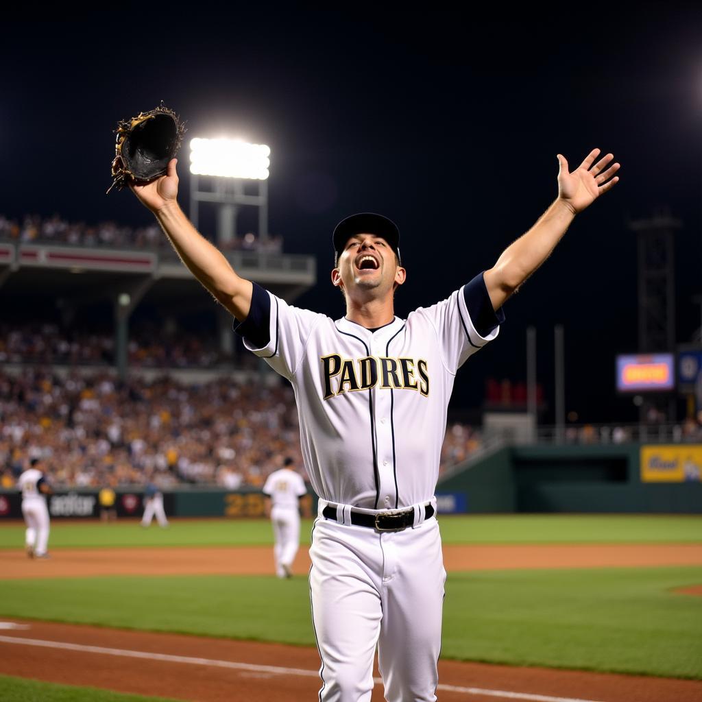 Trevor Hoffman celebrating a save