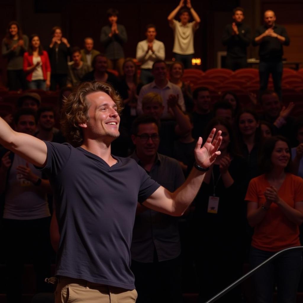 Trey Kennedy expressing his gratitude to the audience at the end of his Cincinnati performance