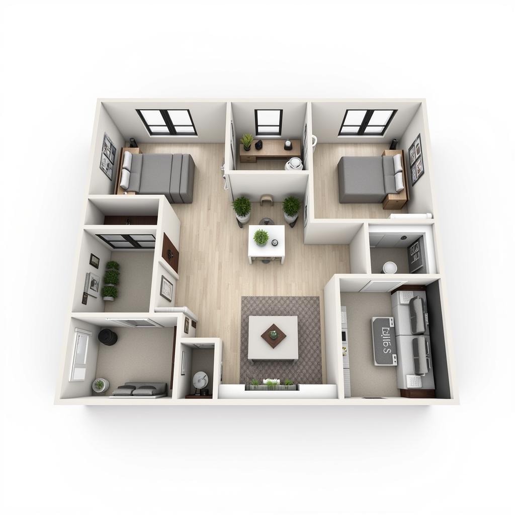 Tropicana Townhouse Floor Plan 3D Render