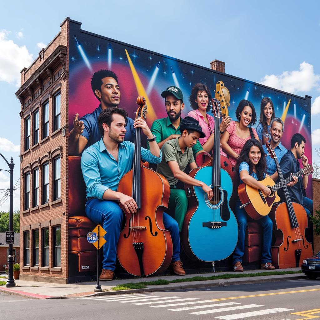 Music-Themed Mural in Tulsa