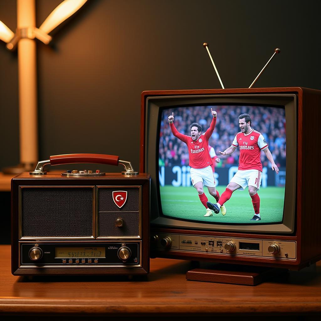 Besiktas-themed Retro TV and Radio Set