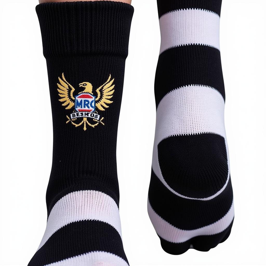 Besiktas-themed socks featuring the club's logo and colors