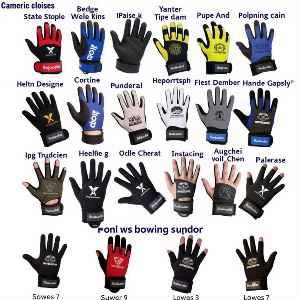 Various Left-Hand Bowling Glove Designs